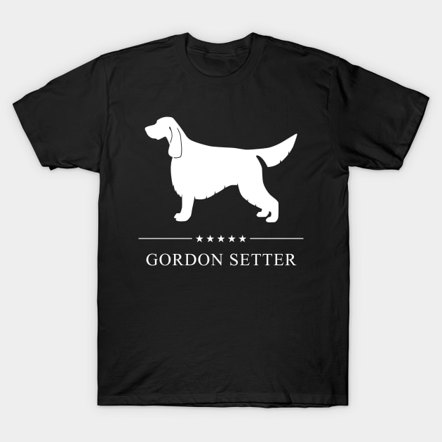 Gordon Setter Dog White Silhouette T-Shirt by millersye